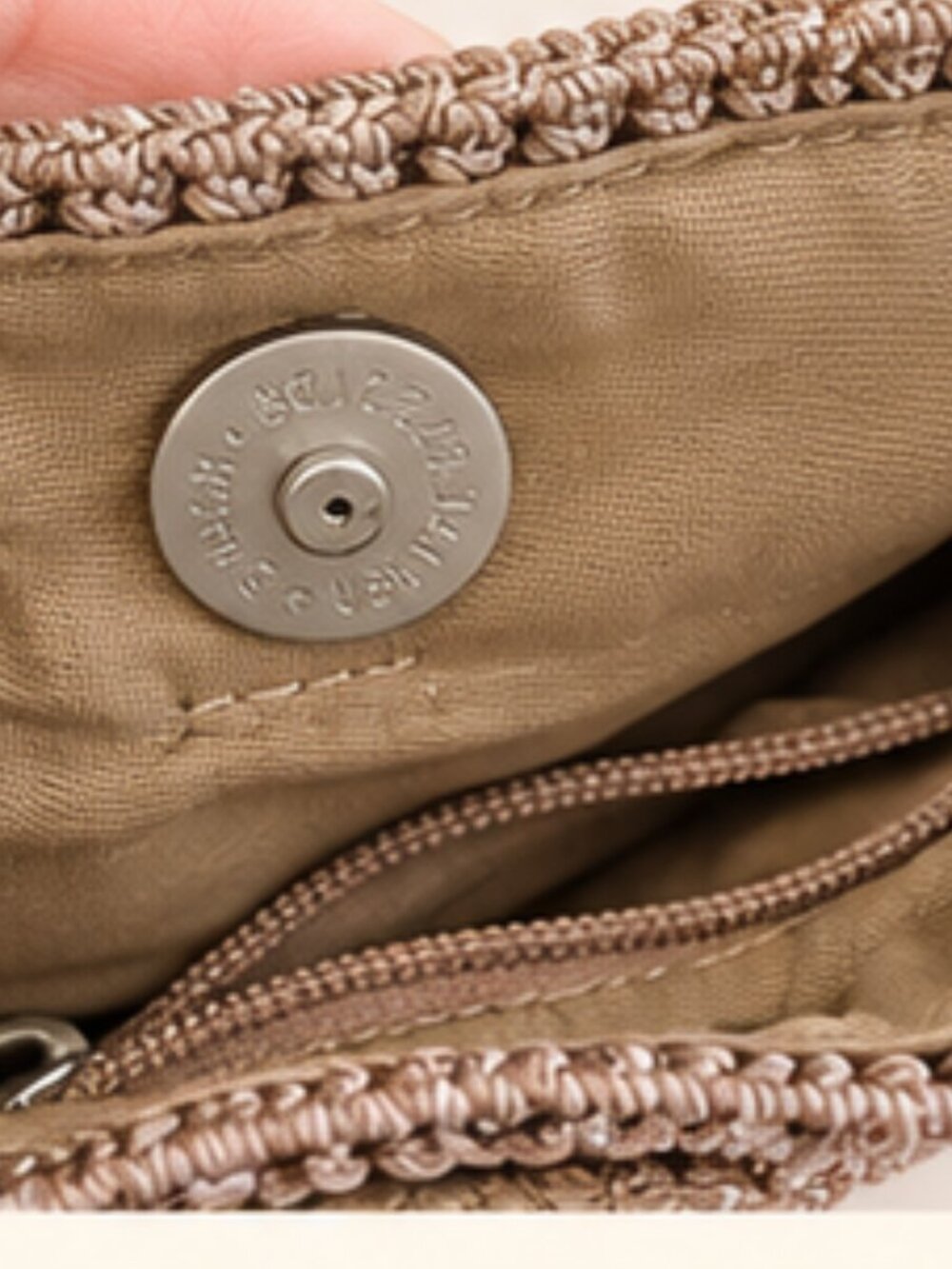 The Sak Crochet Crossbody Bag Taupe Woven Knit Boho Festival Travel Purse - Picture 6 of 7